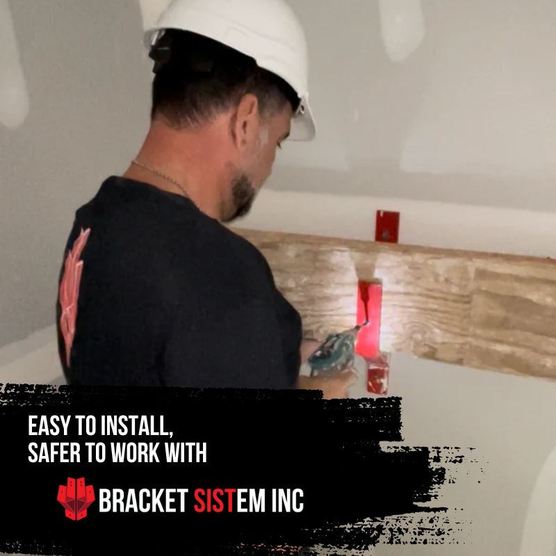 Drywall Contracter Installing Bracket Sistem Inc Wall Mount Scaffolding Bracket