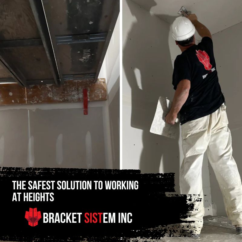Drywall Contractor Using Bracket Sistem Wall Mount Scaffolding Brackets